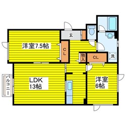 苗穂駅 徒歩12分 2階の物件間取画像